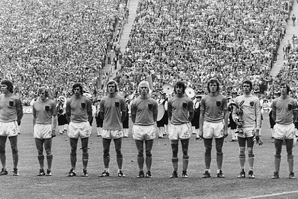 The Netherlands at the 1974 World Cup in action.