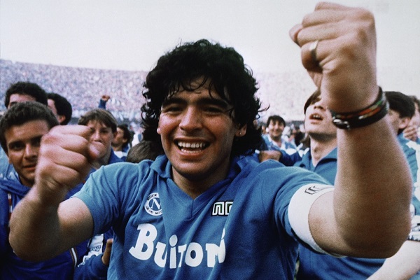 Diego Maradona in action.